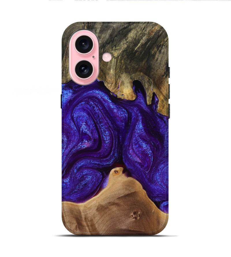 iPhone 16 Wood Live Edge Phone Case - Karie (Purple, 772953)