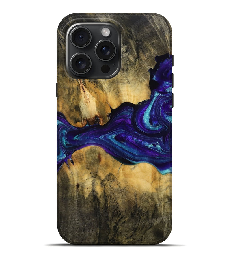 iPhone 16 Pro Max Wood Live Edge Phone Case - Hallie (Purple, 772955)