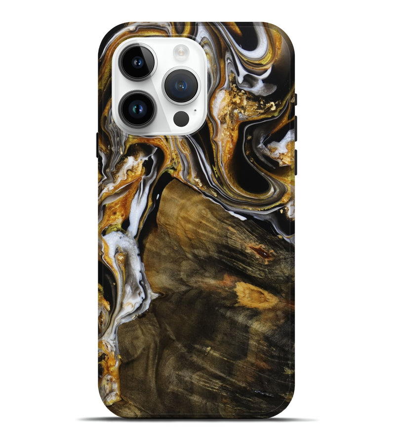 iPhone 15 Pro Max Wood Live Edge Phone Case - Nellie (Metallic, 773030)