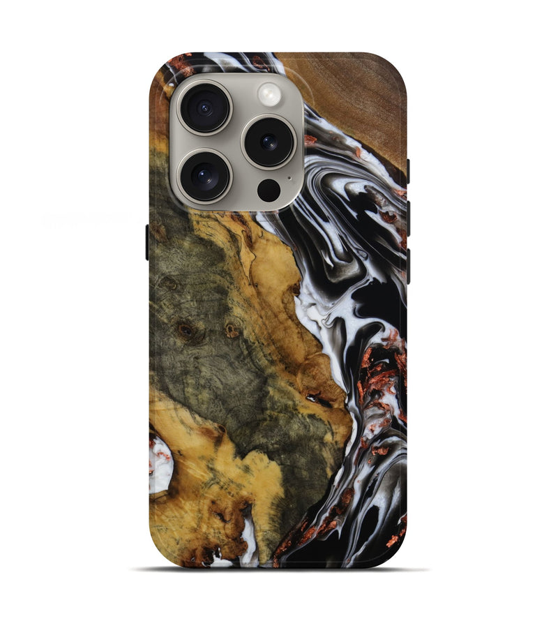 iPhone 16 Pro Wood Live Edge Phone Case - Harper (Metallic, 773046)