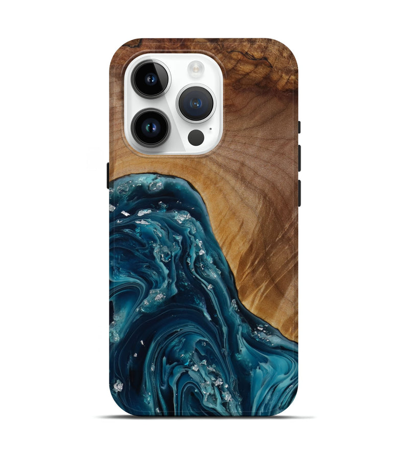 iPhone 15 Pro Wood Live Edge Phone Case - Dan (Metallic, 773054)