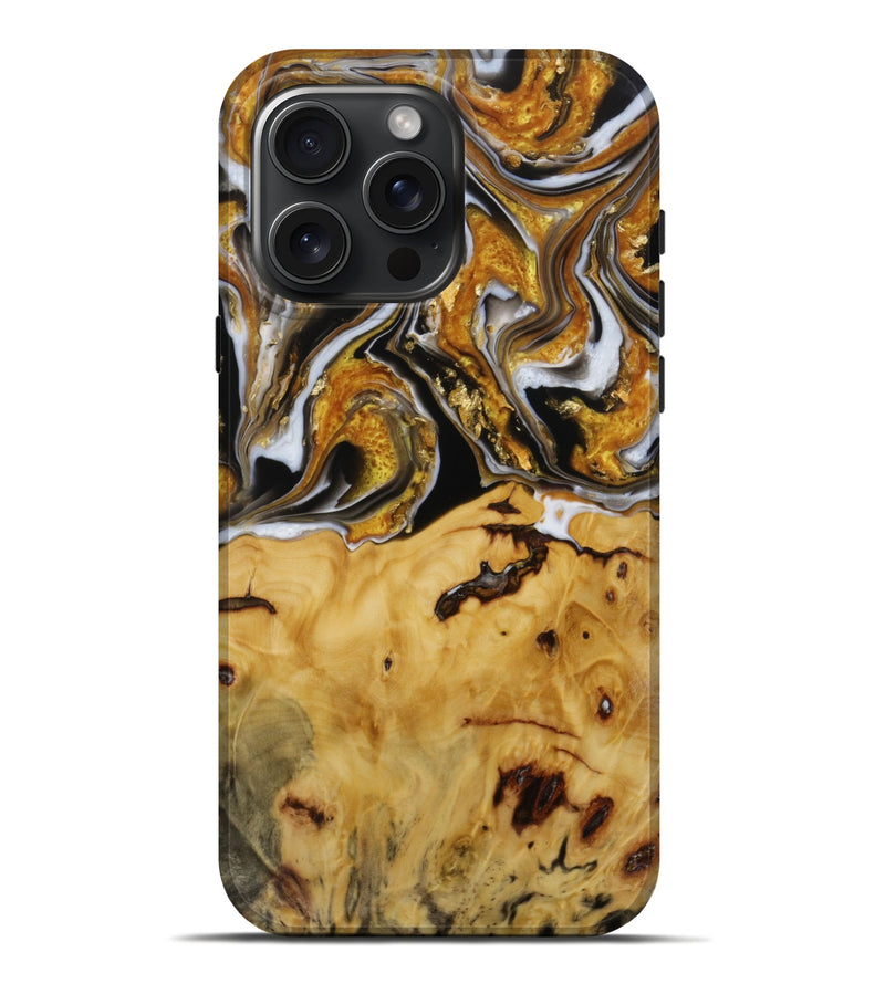 iPhone 16 Pro Max Wood Live Edge Phone Case - Rick (Metallic, 773063)