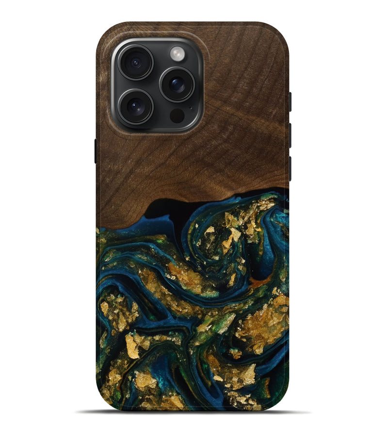 iPhone 16 Pro Max Wood Live Edge Phone Case - Lester (Metallic, 773075)