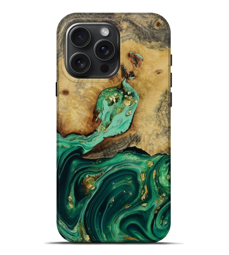 iPhone 16 Pro Max Wood Live Edge Phone Case - Genesis (Metallic, 773078)