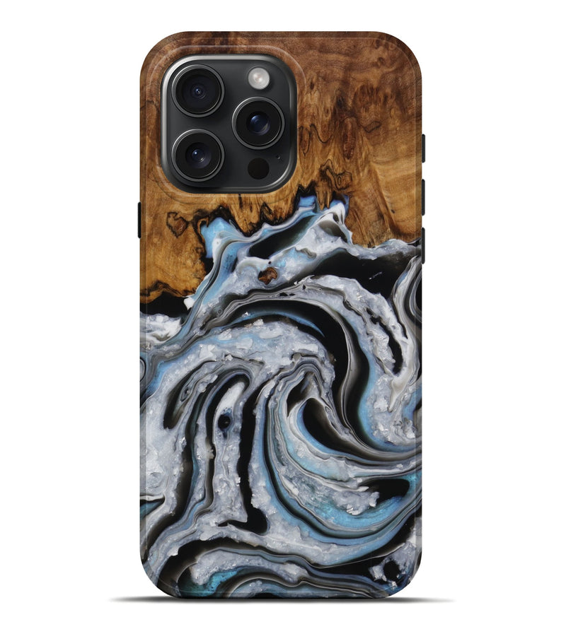iPhone 16 Pro Max Wood Live Edge Phone Case - Tevin (Metallic, 773081)