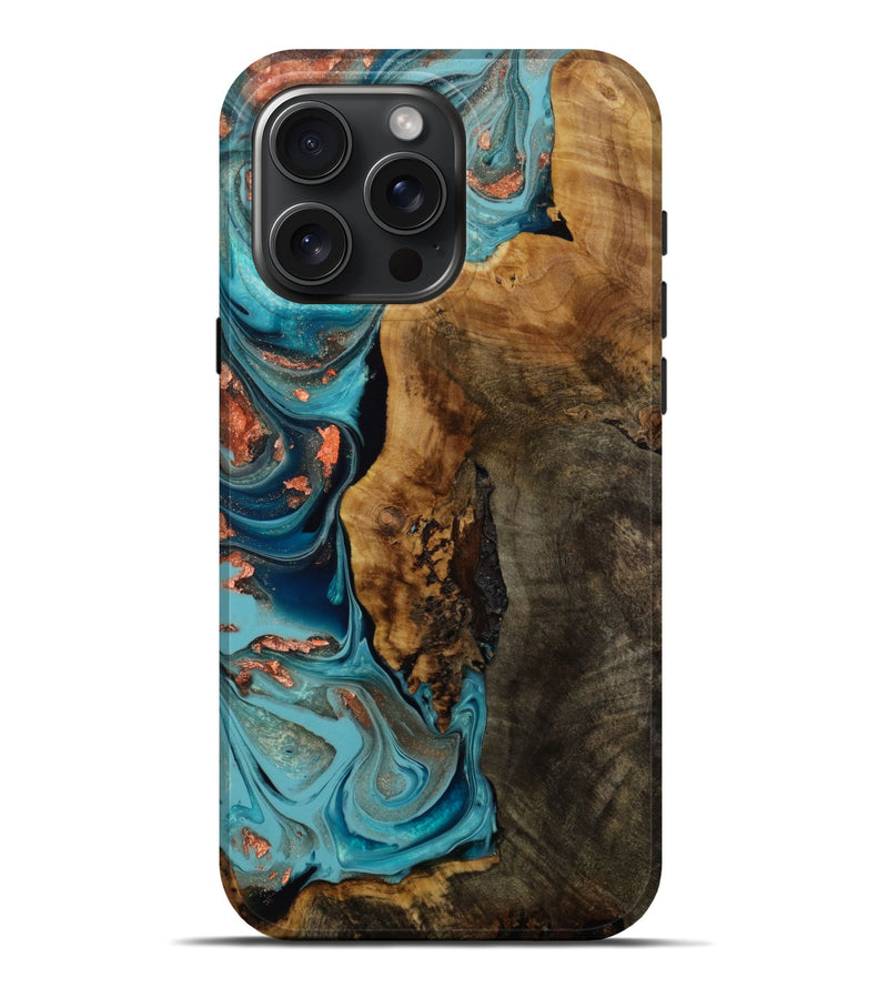 iPhone 16 Pro Max Wood Live Edge Phone Case - Tamra (Metallic, 773085)