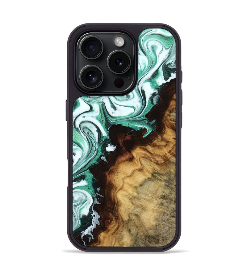 iPhone 16 Pro Wood Phone Case - Kairi (Green, 773416)