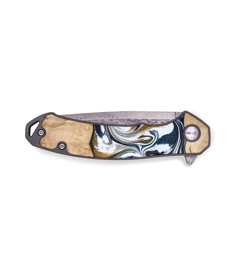 EDC Wood Pocket Knife - Julia (Teal & Gold, 773535)