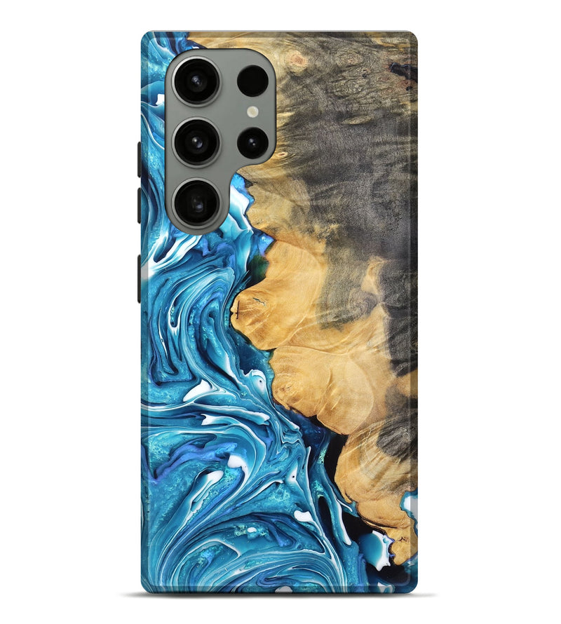 Galaxy S23 Ultra Wood Live Edge Phone Case - Seven (Blue, 773690)