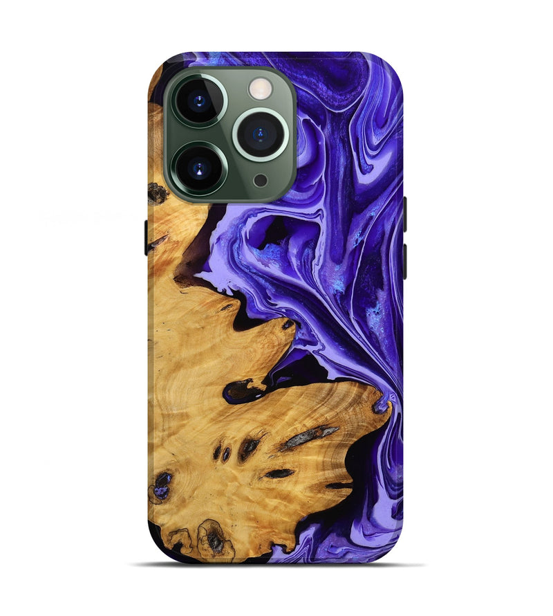 iPhone 13 Pro Wood Live Edge Phone Case - Fabian (Purple, 773693)
