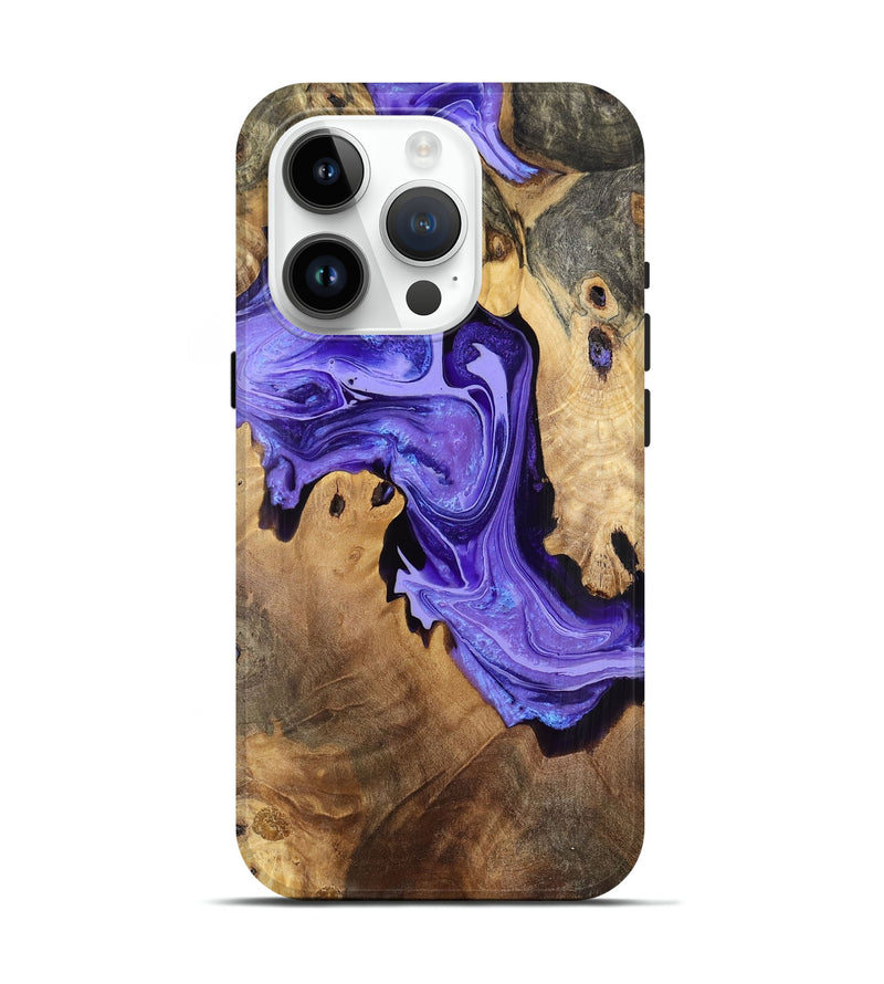iPhone 15 Pro Wood Live Edge Phone Case - Pete (Purple, 773701)
