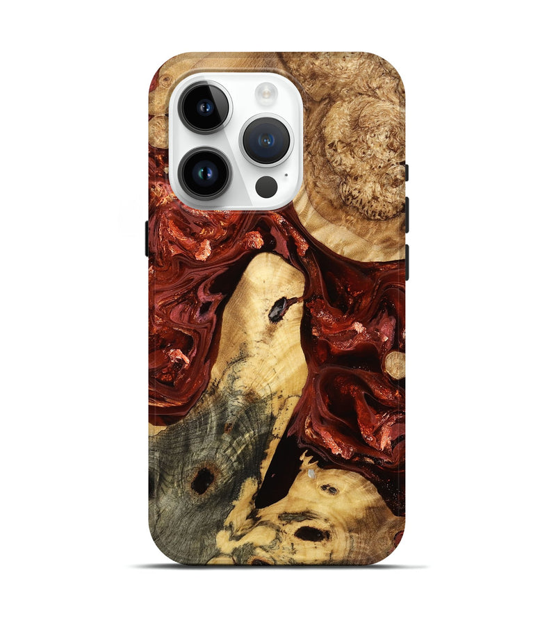 iPhone 15 Pro Wood Live Edge Phone Case - Lyn (Red, 773721)