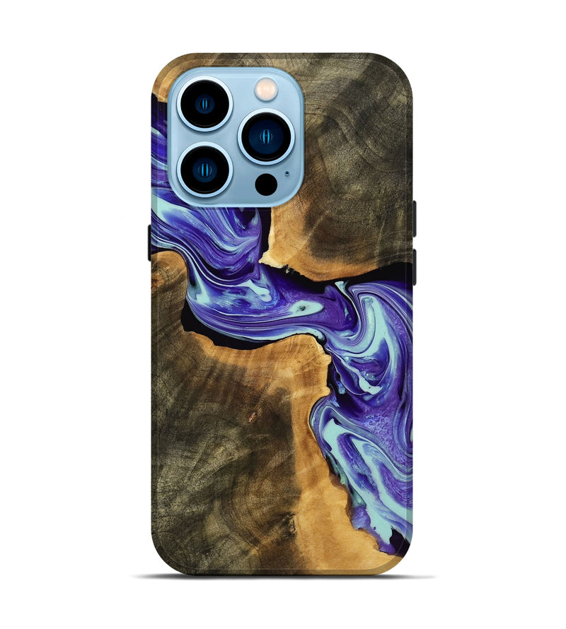 iPhone 14 Pro Wood Live Edge Phone Case - Lida (Purple, 774284)