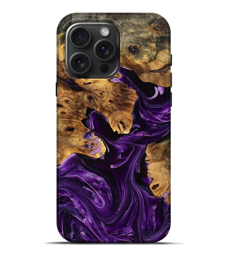 iPhone 16 Pro Max Wood Live Edge Phone Case - Jami (Purple, 774586)