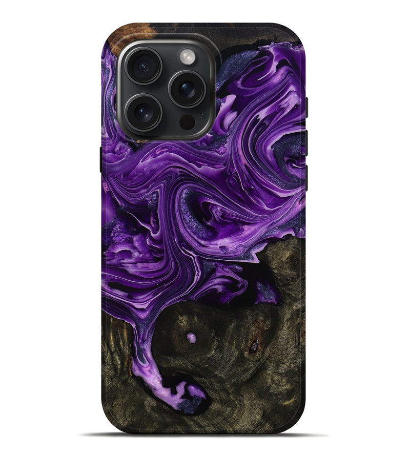 iPhone 16 Pro Max Wood Live Edge Phone Case - Jaylene (Purple, 774590)