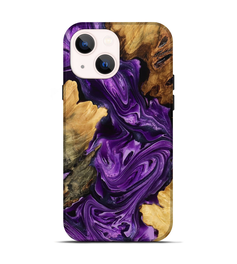 iPhone 14 Wood Live Edge Phone Case - Ayah (Purple, 774592)