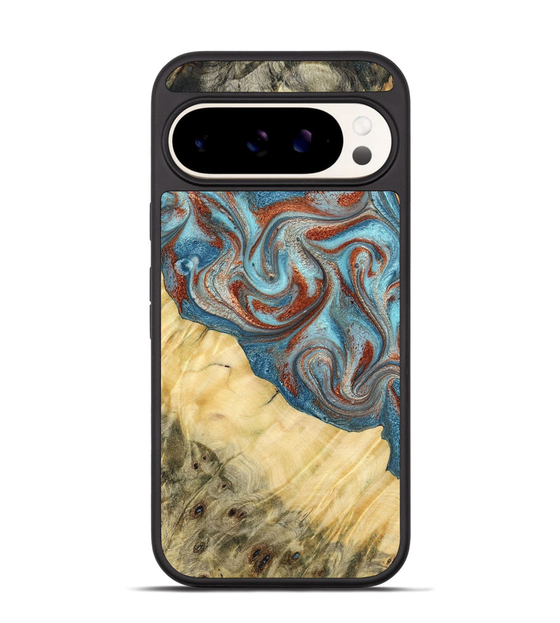 Pixel 9 Wood Phone Case - Fredric (Teal & Gold, 774749)