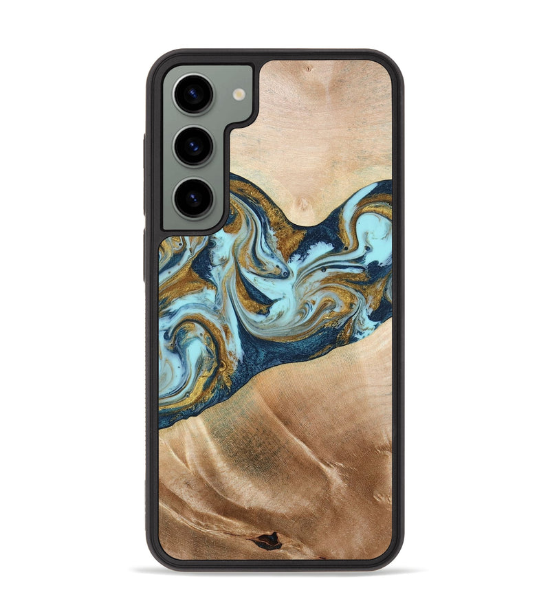 Galaxy S23 Plus Wood Phone Case - Tate (Teal & Gold, 774768)