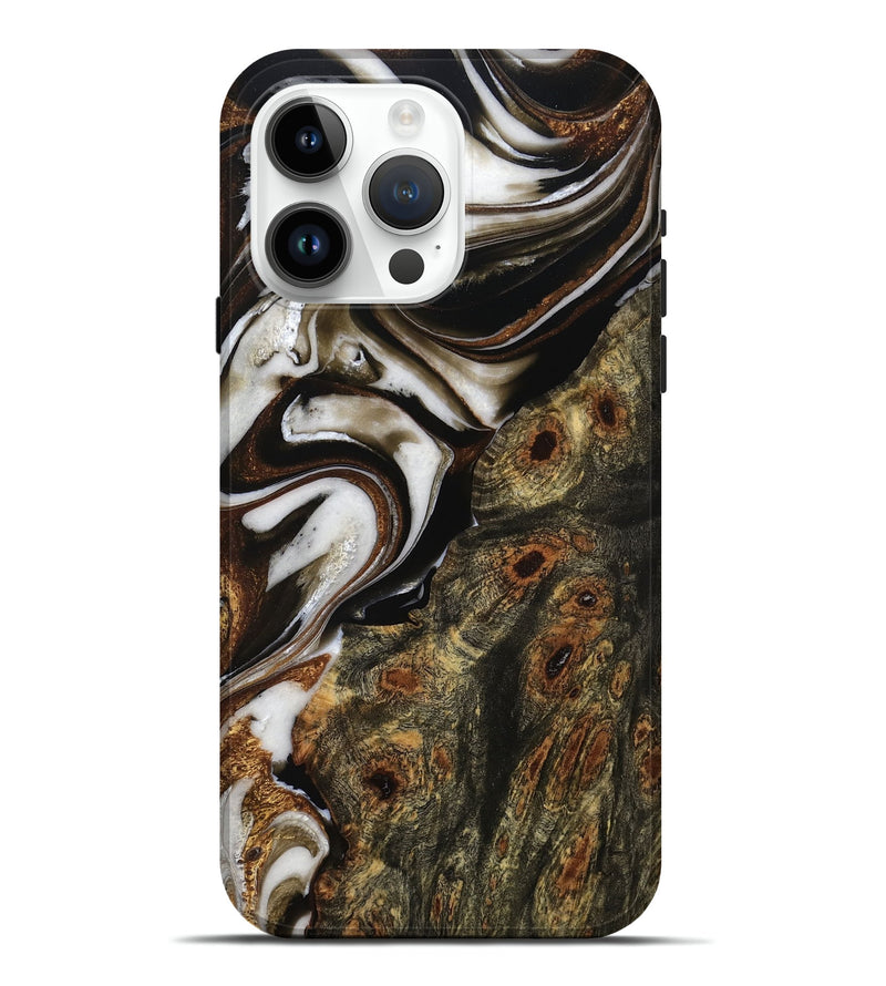 iPhone 15 Pro Max Wood Live Edge Phone Case - Micah (Black & White, 775014)