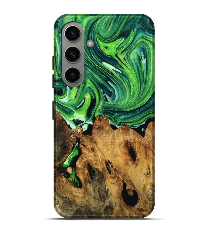 Galaxy S24 Plus Wood Live Edge Phone Case - Haleigh (Green, 775022)