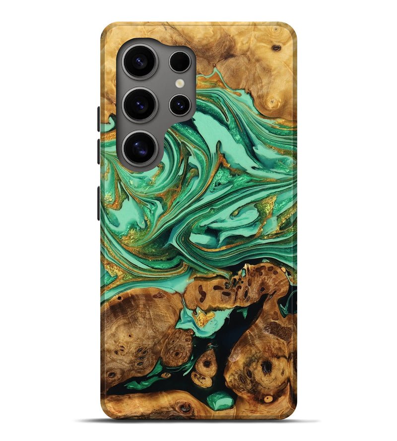 Galaxy S25 Ultra Wood Live Edge Phone Case - Isa (Green, 775025)