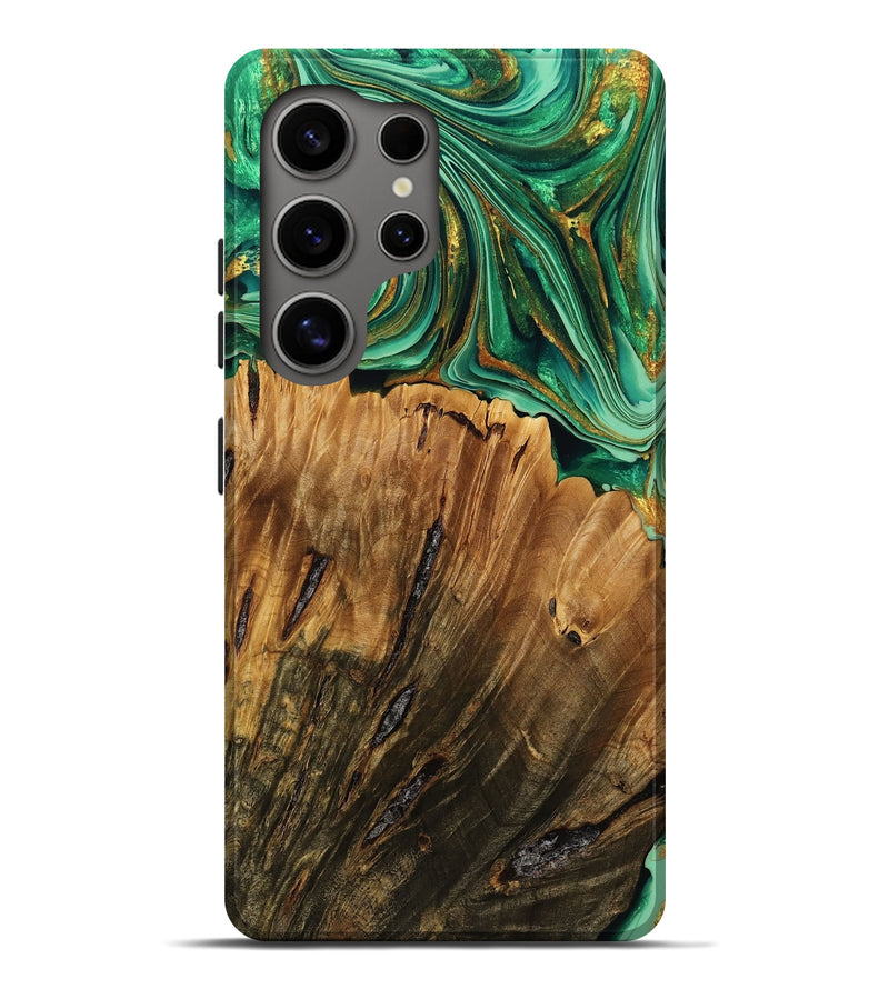 Galaxy S25 Ultra Wood Live Edge Phone Case - Rodger (Green, 775027)