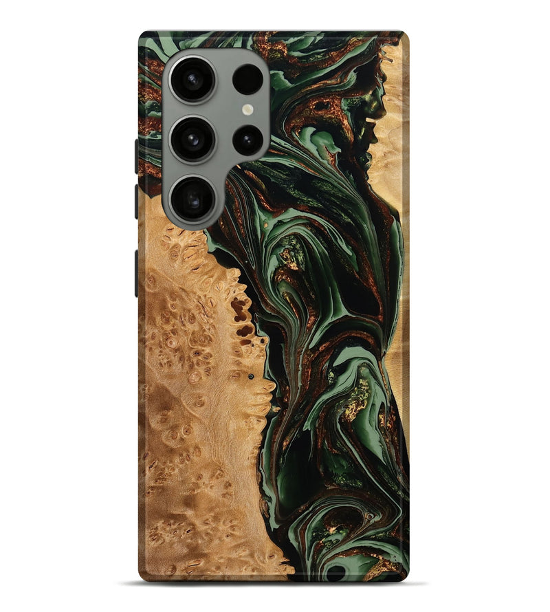 Galaxy S23 Ultra Wood Live Edge Phone Case - Rosina (Green, 775029)