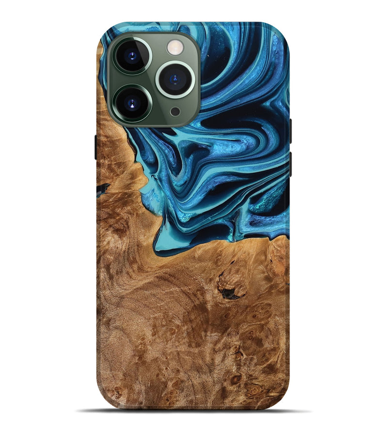 iPhone 13 Pro Max Wood Live Edge Phone Case - Annabel (Blue, 775420)