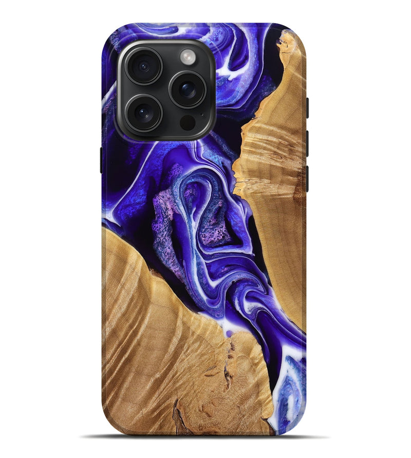 iPhone 16 Pro Max Wood Live Edge Phone Case - Chosen (Purple, 775426)