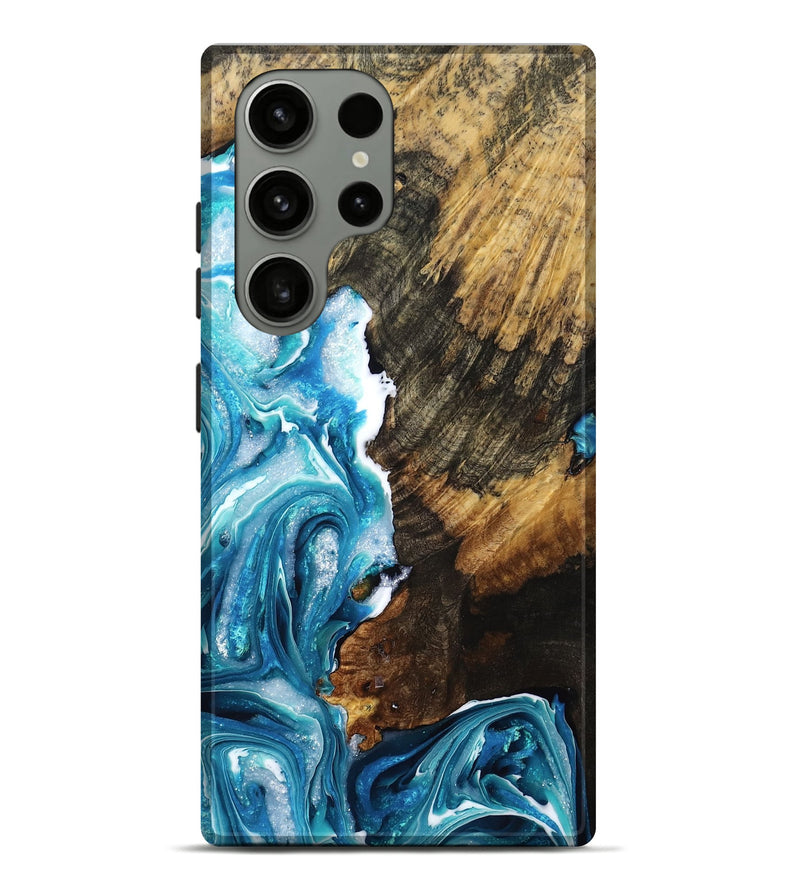 Galaxy S23 Ultra Wood Live Edge Phone Case - Brodie (Blue, 775612)