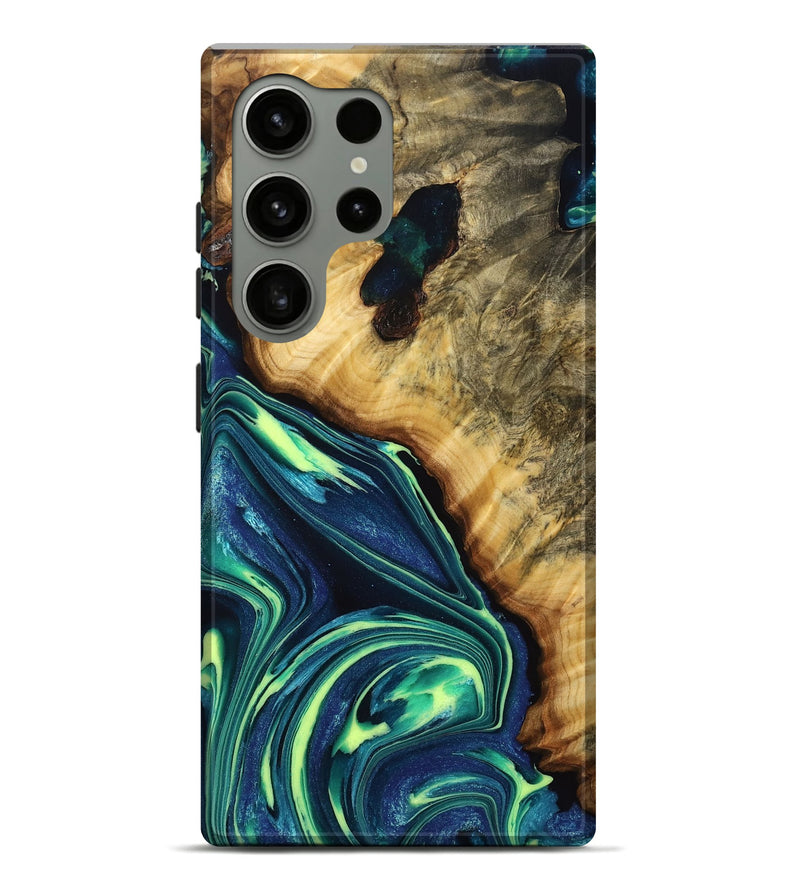Galaxy S24 Ultra Wood Live Edge Phone Case - Grey (Green, 775627)