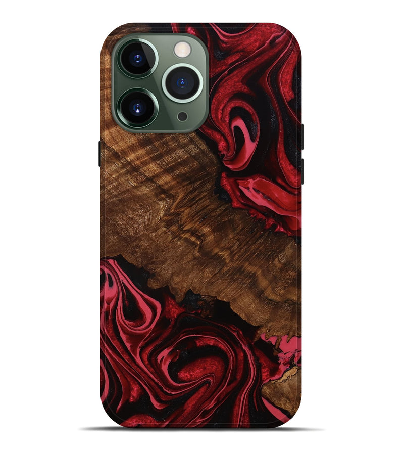 iPhone 13 Pro Max Wood Live Edge Phone Case - Tricia (Red, 775963)