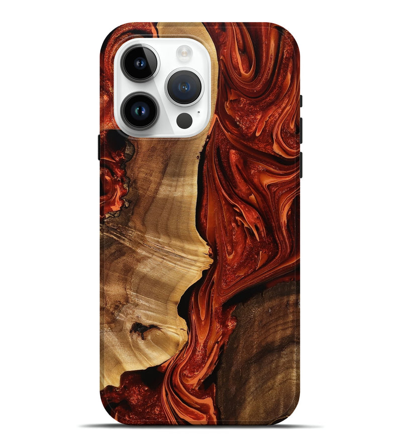 iPhone 15 Pro Max Wood Live Edge Phone Case - Shay (Red, 775977)