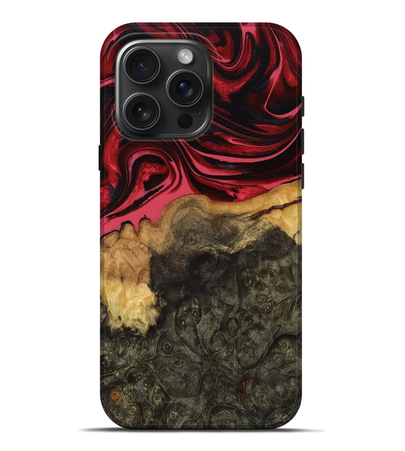 iPhone 16 Pro Max Wood Live Edge Phone Case - Dortha (Red, 775978)