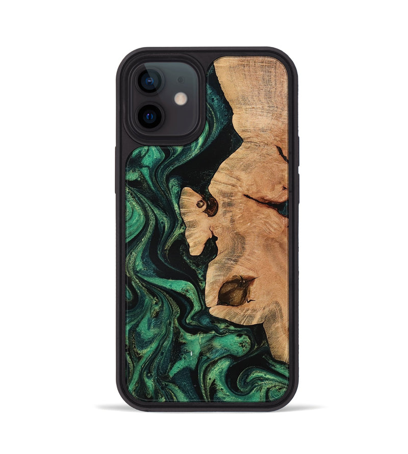 iPhone 12 Wood Phone Case - Damien (Green, 776013)