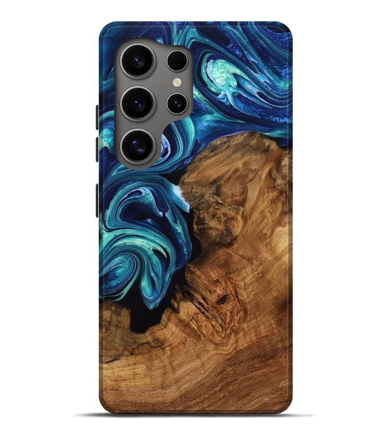Galaxy S25 Ultra Wood Live Edge Phone Case - Kisha (Blue, 776084)