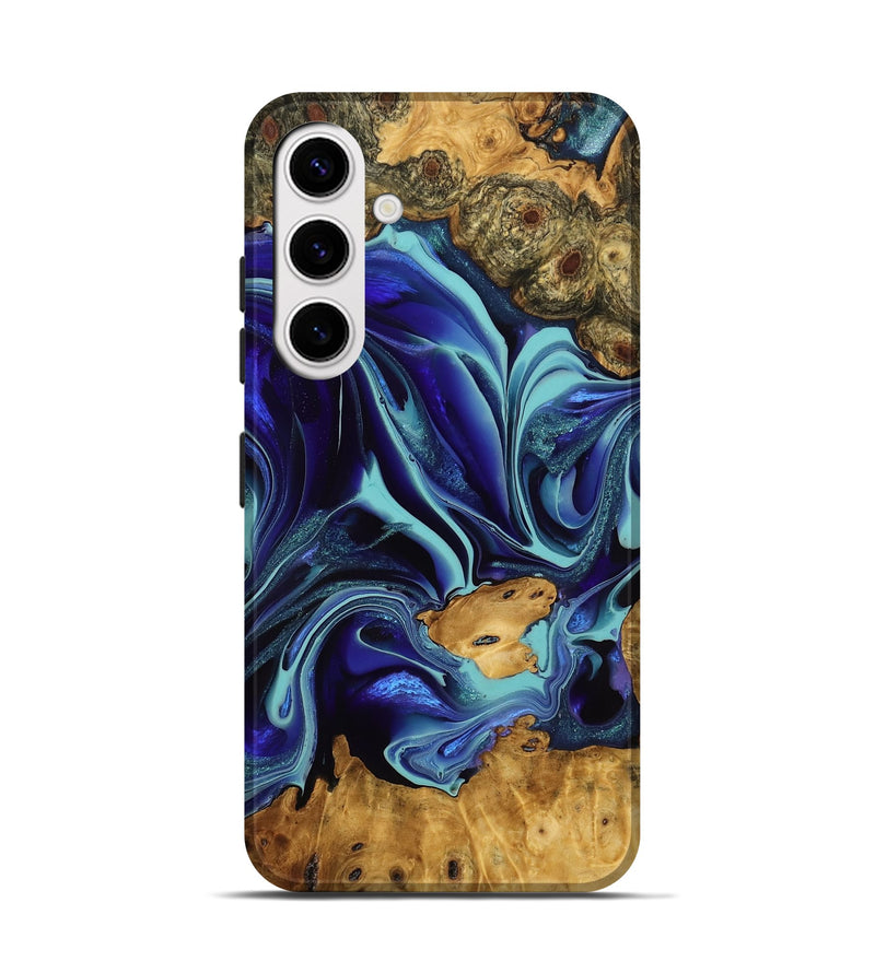 Galaxy S25 Wood Live Edge Phone Case - Lizbeth (Blue, 776086)