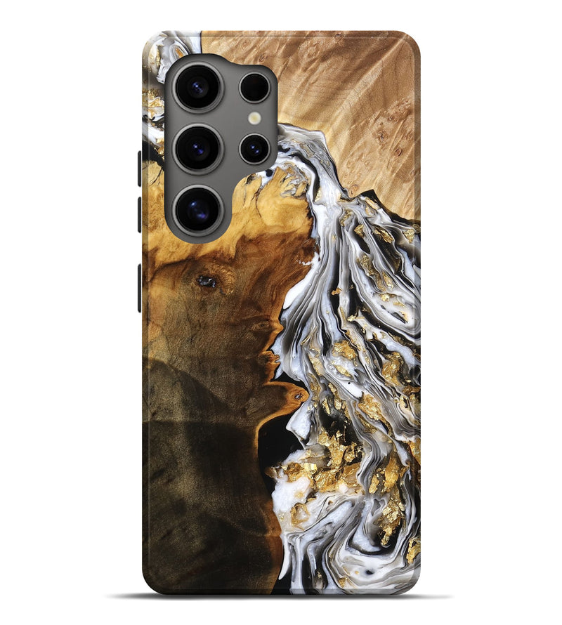 Galaxy S25 Ultra Wood Live Edge Phone Case - Garrick (Black & White, 776088)