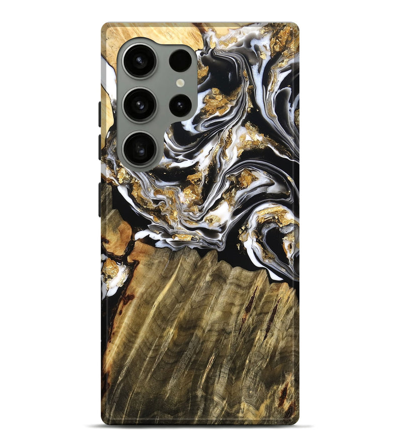 Galaxy S24 Ultra Wood Live Edge Phone Case - Ricardo (Black & White, 776090)