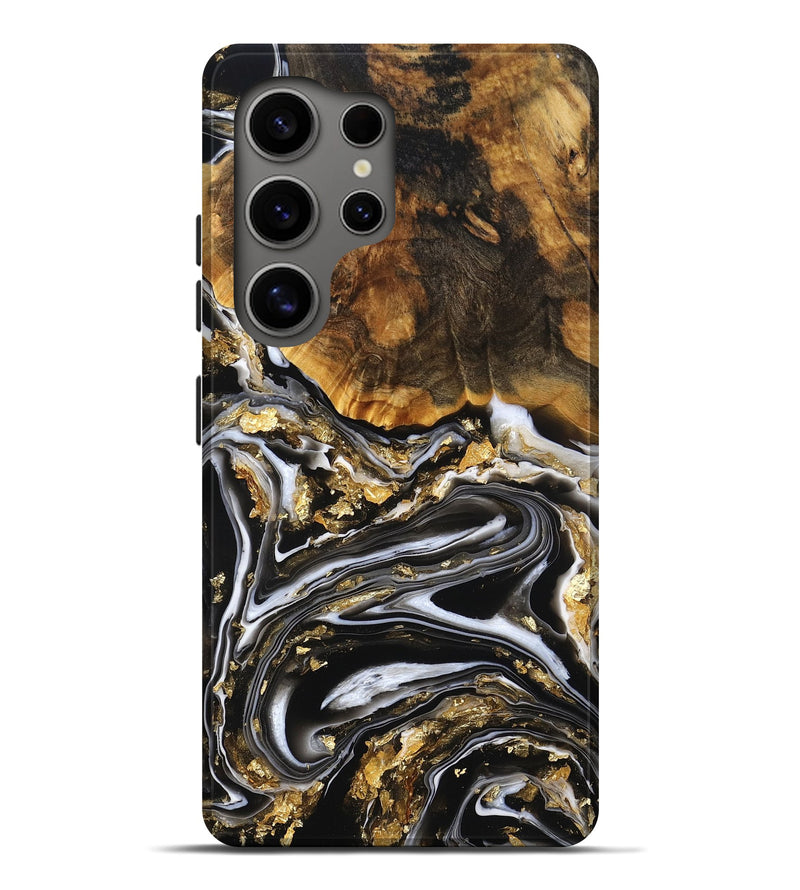 Galaxy S25 Ultra Wood Live Edge Phone Case - Kamden (Black & White, 776091)