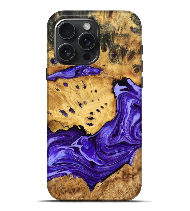 iPhone 16 Pro Max Wood Live Edge Phone Case - Javon (Purple, 776431)