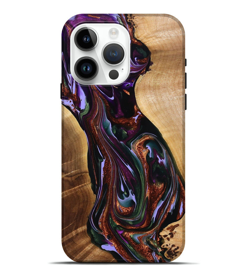 iPhone 15 Pro Max Wood Live Edge Phone Case - Madisyn (Green, 776432)