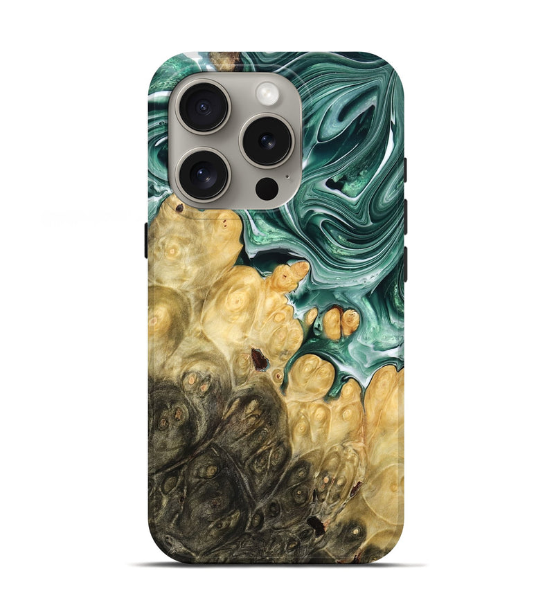 iPhone 16 Pro Wood Live Edge Phone Case - Lolita (Green, 776436)