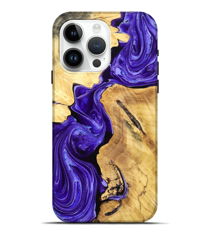 iPhone 15 Pro Max Wood Live Edge Phone Case - Jorja (Purple, 776444)
