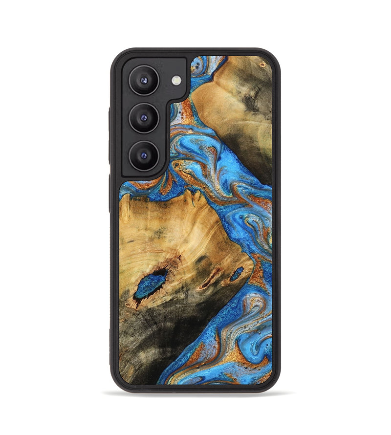 Galaxy S23 Wood Phone Case - Lular (Teal & Gold, 776546)