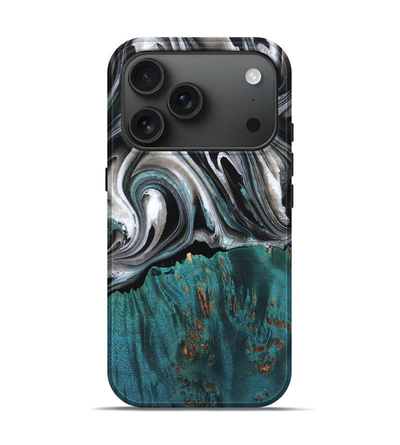 iPhone 17 Pro Wood Live Edge Phone Case - Morgan (Black & White, 776743)
