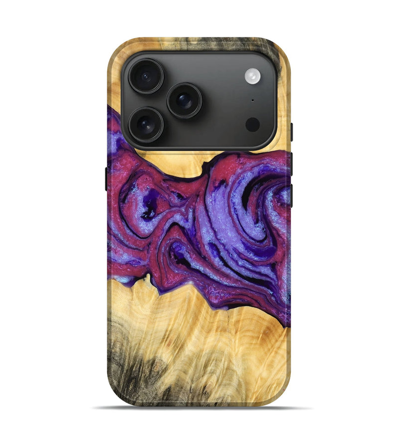iPhone 17 Pro Wood Live Edge Phone Case - Kaleigh (Purple, 776750)