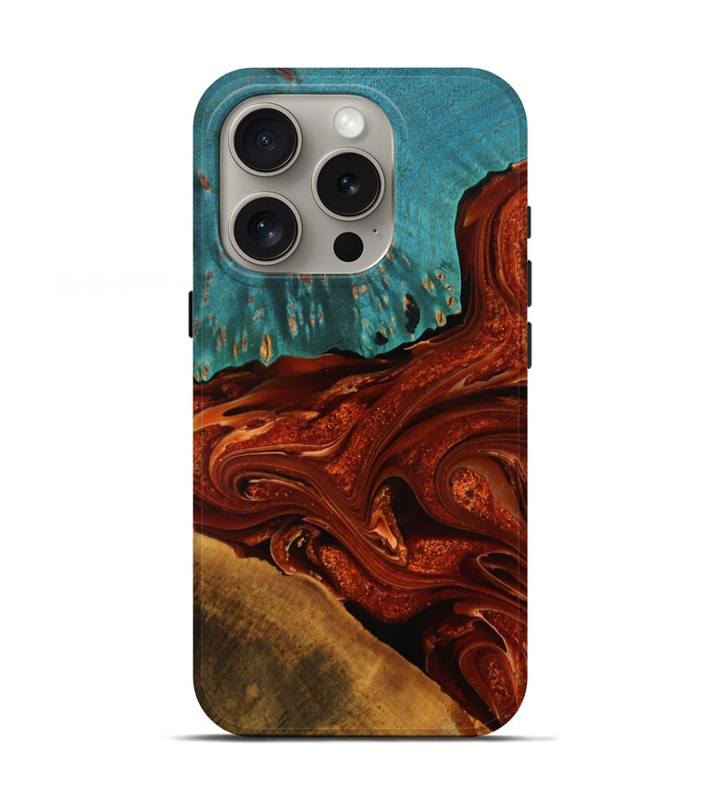 iPhone 16 Pro Wood Live Edge Phone Case - Zyair (Red, 776755)