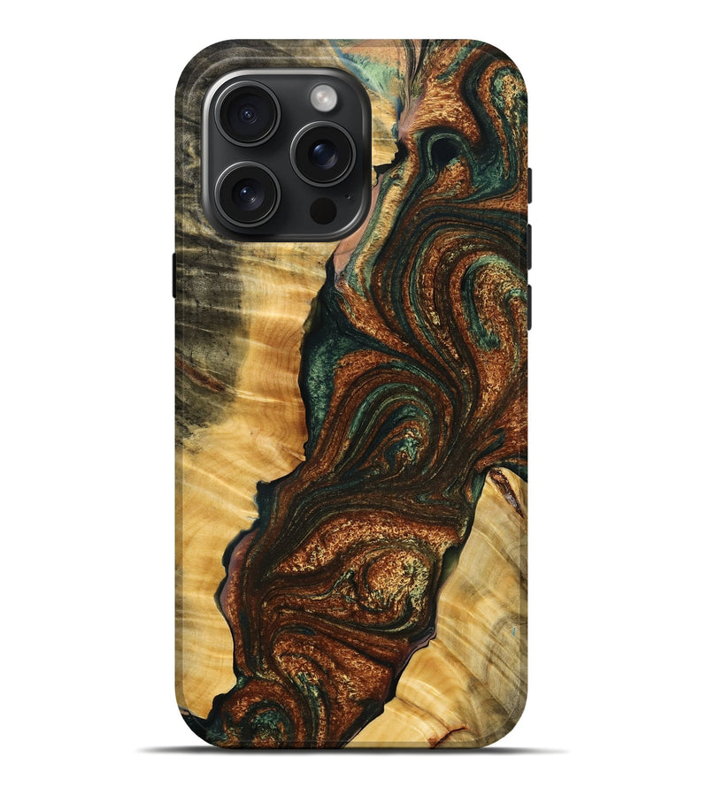 iPhone 16 Pro Max Wood Live Edge Phone Case - Taylor (Green, 776887)