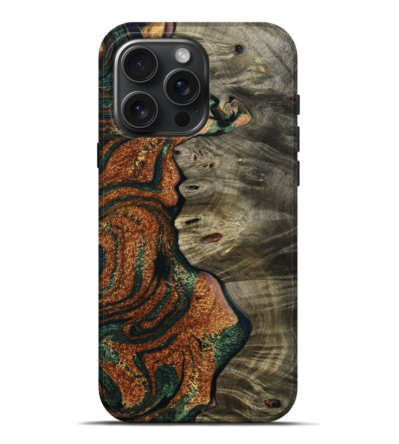 iPhone 16 Pro Max Wood Live Edge Phone Case - Furman (Green, 776899)
